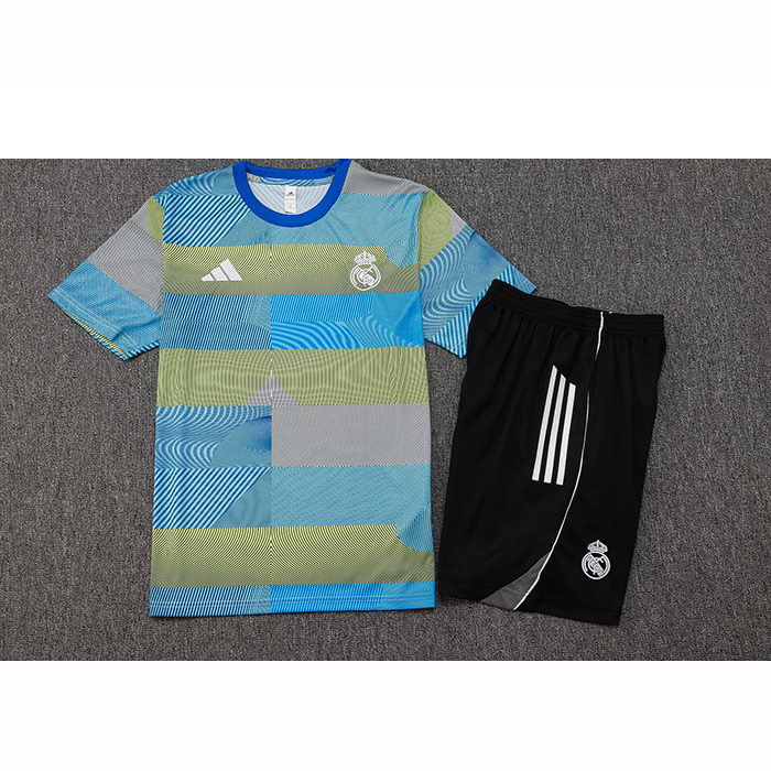 Chandal del Real Madrid Manga Corta 25-26 Azul Verde - Pantalon Corto